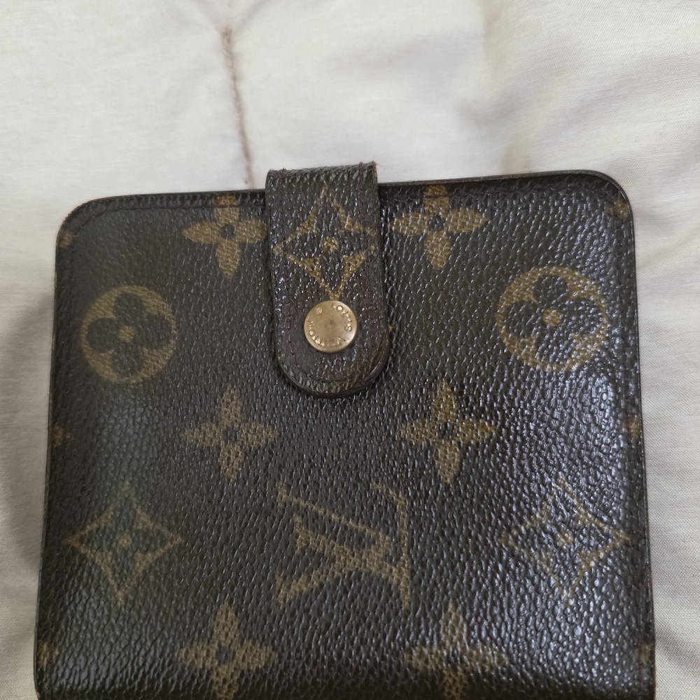 Louis Vuitton Monogram Snap-Closure Wallet in Brown and Gold